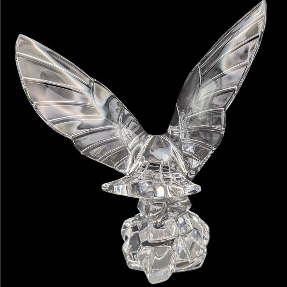 Vintage Val St.Lambert De Sorss Signed.Solid Lead Crystal Glass American Eagle. - Picture 4 of 7